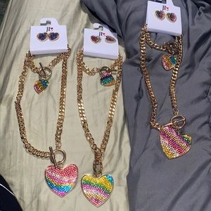 Heart set necklace